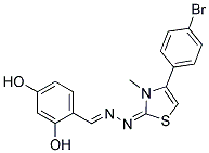 2,4-DIHYDROXYBENZALDEHYDE [(2E)-4-(4-BROMOPHENYL)-3-METHYL-1,3-THIAZOL-2(3H)-YLIDENE]HYDRAZONE Struktur