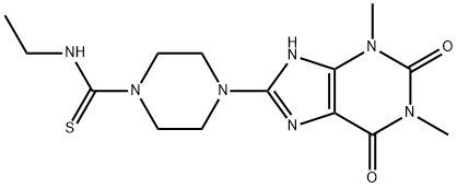 4-(1,3-DIMETHYL-2,6-DIOXO-2,3,6,7-TETRAHYDRO-1H-PURIN-8-YL)-N-ETHYLPIPERAZINE-1-CARBOTHIOAMIDE Struktur