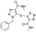 5-({1-BENZYL-4-[(METHYLAMINO)CARBONYL]-1H-1,2,3-TRIAZOL-5-YL}THIO)-N-METHYL-1,2,3-THIADIAZOLE-4-CARBOXAMIDE Struktur