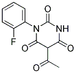 5-ACETYL-1-(2-FLUOROPHENYL)PYRIMIDINE-2,4,6(1H,3H,5H)-TRIONE Struktur