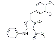 (E)-ETHYL 2-(P-TOLUIDINO)-5-(3,4-DIMETHOXYBENZYLIDENE)-4-OXO-4,5-DIHYDROTHIOPHENE-3-CARBOXYLATE Struktur