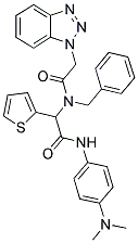 2-(2-(1H-BENZO[D][1,2,3]TRIAZOL-1-YL)-N-BENZYLACETAMIDO)-N-(4-(DIMETHYLAMINO)PHENYL)-2-(THIOPHEN-2-YL)ACETAMIDE Struktur