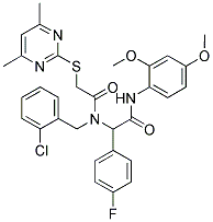 N-(2-CHLOROBENZYL)-N-(2-(2,4-DIMETHOXYPHENYLAMINO)-1-(4-FLUOROPHENYL)-2-OXOETHYL)-2-(4,6-DIMETHYLPYRIMIDIN-2-YLTHIO)ACETAMIDE Struktur