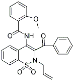 N-(2-ALLYL-3-BENZOYL-1,1-DIOXO-1,2-DIHYDRO-1LAMBDA~6~,2-BENZOTHIAZIN-4-YL)-2-METHOXYBENZAMIDE Struktur