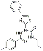 2-(4-METHYLBENZOYL)-1-(4-PHENYL-1,3-THIAZOL-2-YL)-N-PROPYLHYDRAZINECARBOXAMIDE Struktur