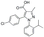 5-(4-CHLORO-PHENYL)-1-(2-ISOPROPYL-PHENYL)-3-METHYL-1H-PYRAZOLE-4-CARBOXYLIC ACID Struktur