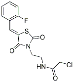 2-CHLORO-N-[2-[5-(2-FLUORO-BENZYLIDENE)-2,4-DIOXO-THIAZOLIDIN-3-YL]-ETHYL]-ACETAMIDE Struktur