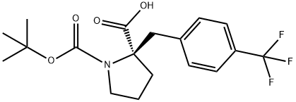 BOC-(R)-ALPHA-(4-TRIFLUOROMETHYL-BENZYL)-PROLINE Struktur