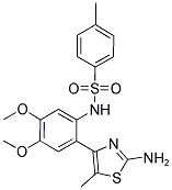 N-[2-(2-AMINO-5-METHYL-THIAZOL-4-YL)-4,5-DIMETHOXY-PHENYL]-4-METHYL-BENZENESULFONAMIDE Struktur