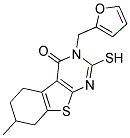 3-(2-FURYLMETHYL)-2-MERCAPTO-7-METHYL-5,6,7,8-TETRAHYDRO[1]BENZOTHIENO[2,3-D]PYRIMIDIN-4(3H)-ONE Struktur