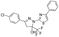 3-(4-CHLOROPHENYL)-1-(4-PHENYL-1,3-THIAZOL-2-YL)-5-(TRIFLUOROMETHYL)-4,5-DIHYDRO-1H-PYRAZOL-5-OL Struktur