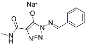 SODIUM 4-[(METHYLAMINO)CARBONYL]-1-{[(1E)-PHENYLMETHYLENE]AMINO}-1H-1,2,3-TRIAZOL-5-OLATE Struktur