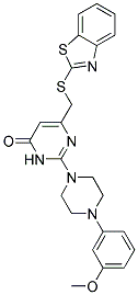 6-[(1,3-BENZOTHIAZOL-2-YLSULFANYL)METHYL]-2-[4-(3-METHOXYPHENYL)-1-PIPERAZINYL]-4(3H)-PYRIMIDINONE Struktur