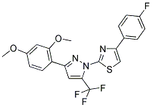 2-[3-(2,4-DIMETHOXYPHENYL)-5-(TRIFLUOROMETHYL)-1H-PYRAZOL-1-YL]-4-(4-FLUOROPHENYL)-1,3-THIAZOLE Struktur