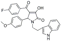 3-HYDROXY-1-[2-(1H-INDOL-3-YL)ETHYL]-4-(4-FLUOROBENZOYL)-5-(4-METHOXYPHENYL)-1,5-DIHYDRO-2H-PYRROL-2-ONE Struktur