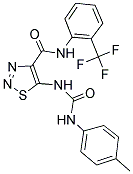 5-({[(4-METHYLPHENYL)AMINO]CARBONYL}AMINO)-N-[2-(TRIFLUOROMETHYL)PHENYL]-1,2,3-THIADIAZOLE-4-CARBOXAMIDE Struktur