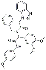 2-(2-(1H-BENZO[D][1,2,3]TRIAZOL-1-YL)-N-BENZYLACETAMIDO)-2-(3,4-DIMETHOXYPHENYL)-N-(4-METHOXYPHENYL)ACETAMIDE Struktur