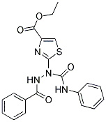 ETHYL 2-[1-(ANILINOCARBONYL)-2-BENZOYLHYDRAZINO]-1,3-THIAZOLE-4-CARBOXYLATE Struktur