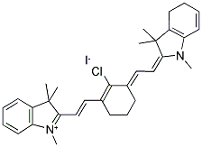 2-((E)-2-(2-CHLORO-3-[(E)-2-(1,3,3-TRIMETHYL-1,3,4,5-TETRAHYDRO-2H-INDOL-2-YLIDENE)ETHYLIDENE]-1-CYCLOHEXEN-1-YL)ETHENYL)-1,3,3-TRIMETHYL-3H-INDOLIUM IODIDE Struktur