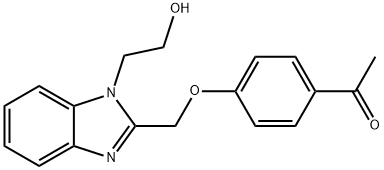 1-(4-([1-(2-HYDROXYETHYL)-1H-BENZIMIDAZOL-2-YL]METHOXY)PHENYL)ETHANONE Struktur