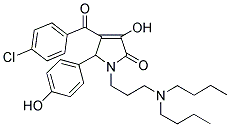 4-(4-CHLOROBENZOYL)-1-[3-(DIBUTYLAMINO)PROPYL]-3-HYDROXY-5-(4-HYDROXYPHENYL)-1,5-DIHYDRO-2H-PYRROL-2-ONE Struktur