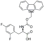 (R)-3-(2,4-DIFLUORO-PHENYL)-2-(9H-FLUOREN-9-YLMETHOXYCARBONYLAMINO)-PROPIONIC ACID Struktur