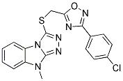 3-[3-(4-CHLORO-PHENYL)-[1,2,4]OXADIAZOL-5-YLMETHYLSULFANYL]-9-METHYL-9H-BENZO[4,5]IMIDAZO[2,1-C][1,2,4]TRIAZOLE Struktur