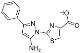 2-(5-AMINO-3-PHENYL-1H-PYRAZOL-1-YL)-1,3-THIAZOLE-4-CARBOXYLIC ACID Struktur