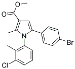 5-(4-BROMO-PHENYL)-1-(3-CHLORO-2-METHYL-PHENYL)-2-METHYL-1H-PYRROLE-3-CARBOXYLIC ACID METHYL ESTER Struktur