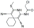 2-CHLORO-N-[1,5-DICYANO-4-(METHYLTHIO)-3-AZASPIRO[5.5]UNDECA-1,4-DIEN-2-YL]ACETAMIDE Struktur