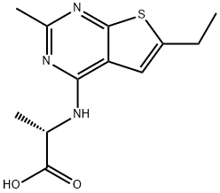 2-(6-ETHYL-2-METHYL-THIENO[2,3-D]PYRIMIDIN-4-YLAMINO)-PROPIONIC ACID Struktur