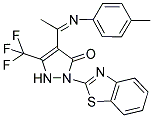 2-(1,3-BENZOTHIAZOL-2-YL)-4-[(1Z)-N-(4-METHYLPHENYL)ETHANIMIDOYL]-5-(TRIFLUOROMETHYL)-1,2-DIHYDRO-3H-PYRAZOL-3-ONE Struktur