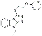 9-ETHYL-3-[(2-PHENOXYETHYL)THIO]-9H-[1,2,4]TRIAZOLO[4,3-A]BENZIMIDAZOLE Struktur