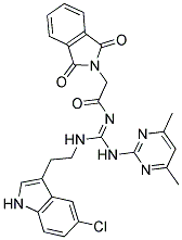 (E)-N-((2-(5-CHLORO-1H-INDOL-3-YL)ETHYLAMINO)(4,6-DIMETHYLPYRIMIDIN-2-YLAMINO)METHYLENE)-2-(1,3-DIOXOISOINDOLIN-2-YL)ACETAMIDE Struktur