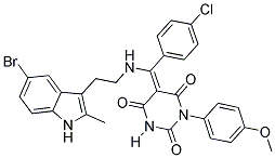 (E)-5-((2-(5-BROMO-2-METHYL-1H-INDOL-3-YL)ETHYLAMINO)(4-CHLOROPHENYL)METHYLENE)-1-(4-METHOXYPHENYL)PYRIMIDINE-2,4,6(1H,3H,5H)-TRIONE Struktur