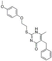 5-BENZYL-2-[2-(4-METHOXY-PHENOXY)-ETHYLSULFANYL]-6-METHYL-1H-PYRIMIDIN-4-ONE Struktur