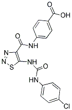 4-({[5-({[(4-CHLOROPHENYL)AMINO]CARBONYL}AMINO)-1,2,3-THIADIAZOL-4-YL]CARBONYL}AMINO)BENZOIC ACID Struktur