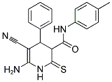 6-AMINO-5-CYANO-N-(4-METHYLPHENYL)-4-PHENYL-2-THIOXO-1,2,3,4-TETRAHYDROPYRIDINE-3-CARBOXAMIDE Struktur