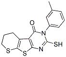 2-MERCAPTO-3-(3-METHYLPHENYL)-6,7-DIHYDRO-5H-THIOPYRANO[3',2':4,5]THIENO[2,3-D]PYRIMIDIN-4(3H)-ONE Struktur