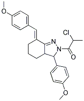 2-CHLORO-1-[7-(4-METHOXY-BENZYLIDENE)-3-(4-METHOXY-PHENYL)-3,3A,4,5,6,7-HEXAHYDRO-INDAZOL-2-YL]-PROPAN-1-ONE Struktur