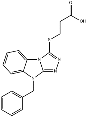 3-(9-BENZYL-9H-BENZO[4,5]IMIDAZO[2,1-C][1,2,4]TRIAZOL-3-YLSULFANYL)-PROPIONIC ACID Struktur