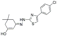 (1E)-3-HYDROXY-5,5-DIMETHYLCYCLOHEX-2-EN-1-ONE [4-(4-CHLOROPHENYL)-1,3-THIAZOL-2-YL]HYDRAZONE Struktur