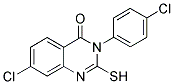 7-CHLORO-3-(4-CHLOROPHENYL)-2-MERCAPTOQUINAZOLIN-4(3H)-ONE Struktur