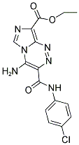 ETHYL 4-AMINO-3-{[(4-CHLOROPHENYL)AMINO]CARBONYL}IMIDAZO[5,1-C][1,2,4]TRIAZINE-8-CARBOXYLATE Struktur