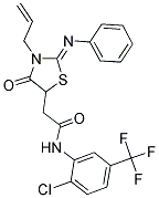 2-[(2Z)-3-ALLYL-4-OXO-2-(PHENYLIMINO)-1,3-THIAZOLIDIN-5-YL]-N-[2-CHLORO-5-(TRIFLUOROMETHYL)PHENYL]ACETAMIDE Struktur