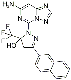 1-(7-AMINO[1,2,4]TRIAZOLO[1,5-C]PYRIMIDIN-5-YL)-3-(2-NAPHTHYL)-5-(TRIFLUOROMETHYL)-4,5-DIHYDRO-1H-PYRAZOL-5-OL Struktur