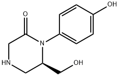 (R)-6-HYDROXYMETHYL-1-(4-HYDROXY-PHENYL)-PIPERAZIN-2-ONE Struktur