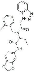 N-(1,3-BENZODIOXOL-5-YL)-2-[[2-(1H-1,2,3-BENZOTRIAZOL-1-YL)ACETYL](2-METHYLBENZYL)AMINO]BUTANAMIDE Struktur