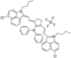 1-BUTYL-2-[(E)-2-[3-[(E)-2-[1-BUTYL-6-CHLOROBENZO[CD]INDOL-2(1H)-YLIDENE]ETHYLIDENE]-2-(DIPHENYLAMINO)-1-CYCLOPENTEN-1-YL]ETHENYL]-6-CHLOROBENZO[CD]INDOLIUM TETRAFLUOROBORATE Struktur