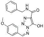 N-BENZYL-5-HYDROXY-1-{[(1Z)-(4-METHOXYPHENYL)METHYLENE]AMINO}-1H-1,2,3-TRIAZOLE-4-CARBOXAMIDE Struktur